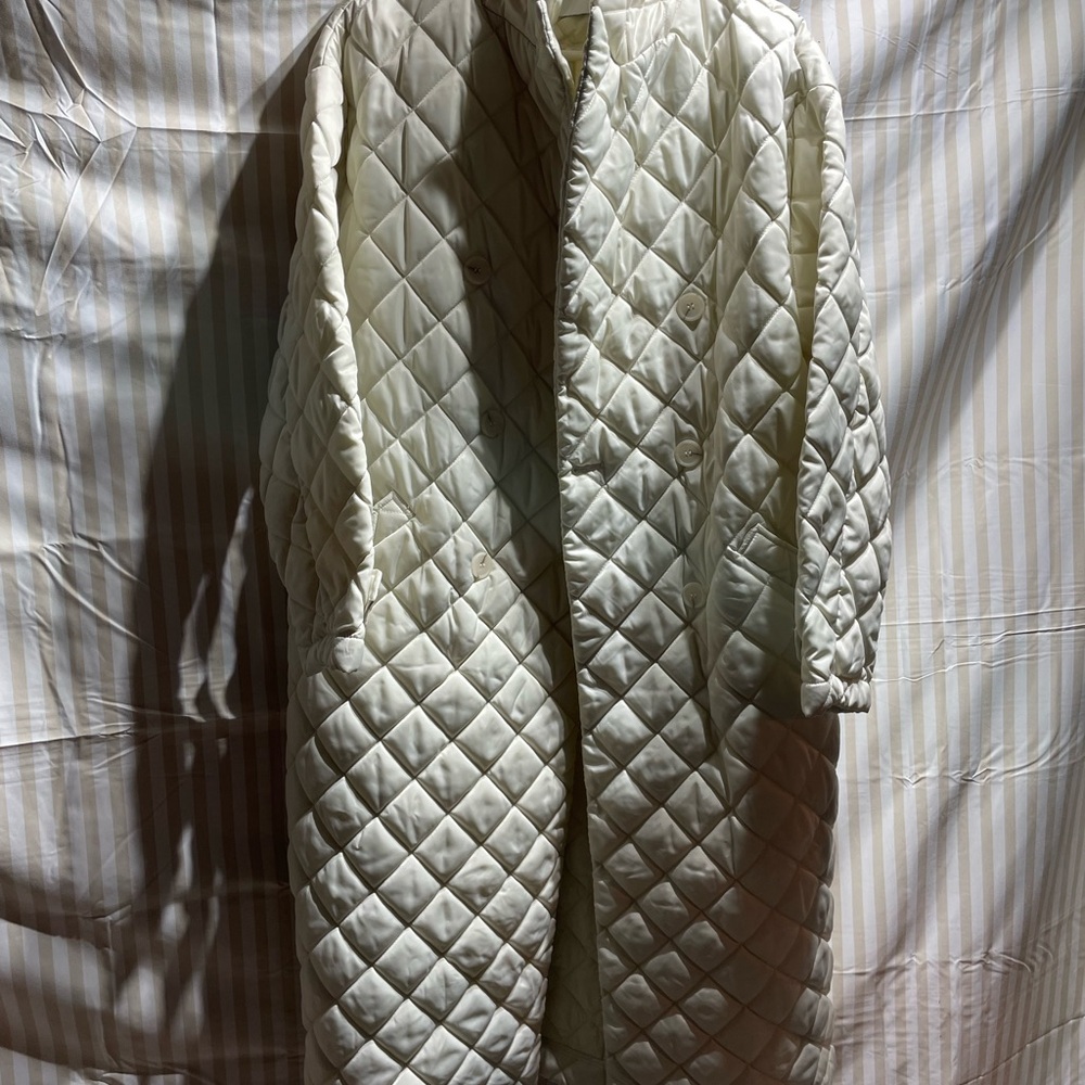 Rebecca Minkoff Ivory Quilted Puffer Coat
